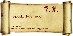 Tapodi Nándor névjegykártya