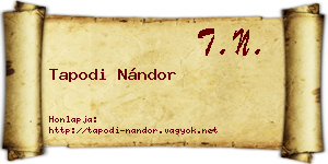 Tapodi Nándor névjegykártya