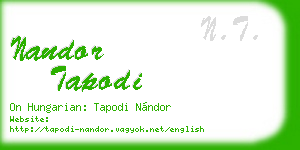 nandor tapodi business card