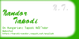 nandor tapodi business card